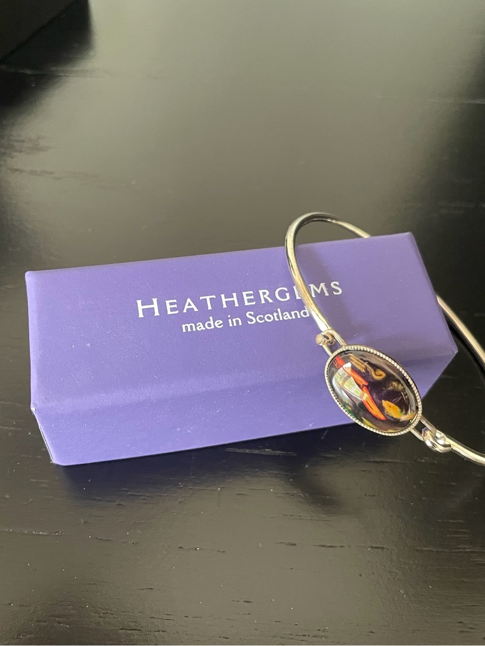 Silver Heather Resin Bangle Bracelet in Multicolor
Made in Scotland - Picture 4 of 8